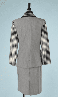 B2212-Tailleur-Jacques-Fath-à-carreaux-et-pied-de-poule-noir-et-blanc-T3840-01