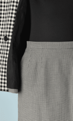 B2212-Tailleur-Jacques-Fath-à-carreaux-et-pied-de-poule-noir-et-blanc-T3840-01