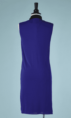 B2232-Robe-avec-cape-Jean-Paul-Gaultier-en-jersey-bleu-roy-T40-01