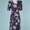 B2342-Robe-1930-40-en-rayonne-marine-imprimé-de-fleurs-T42-44-01