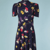 B2343-Robe-1930-en-crêpe-marine-imprimé-de-fleurs-T36-01