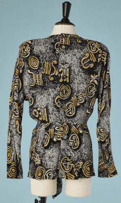 B2375-Haut-1940-en-rayonne-noir-imprimé-jaune-T40-01