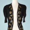 B2568-Veste-en-crêpe-noir-1930-brodé-de-métal-or-et-argent-T38-01