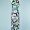 B2582-Robe-longue-1930-soie-imprimé-grandes-fleurs-vertes-mauves-bleu-anis-blanc-T38-01