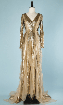 B2646-Robe-longue-pailletée-or-Carolina-Herrera-T38 40-01