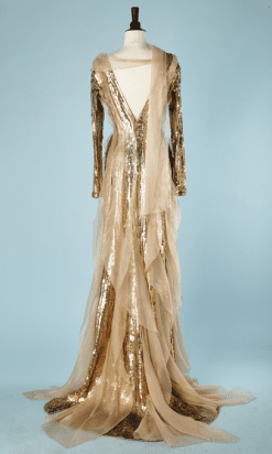 B2646-Robe-longue-pailletée-or-Carolina-Herrera-T38 40-01