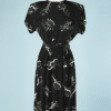 B2657-Robe-1940-en-rayonne-noire-imprimé-de-lyres-brodée-de-paillettes-T40-01