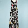 B2672-Gai-Mattiolo-Robe-longue-en-mousseline-noire-imprimé-fleurs-blanche-jaune-vert-rouge-T38-01