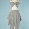B2703-Ensemble-Sarouel-et-hait-de-maillot-blanc-rayure-vertes-Lanvin-T36-01