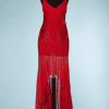 B0770-Robe-longue-en-mousseline-rouge-et-longues-franges-gai-Mattiolo-t38-40-01