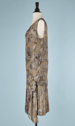 B1241-Robe-1925-en-mousseline-imprimée-et-fils-argentés-t-42-01