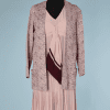 B1258-Tailleur-Robe-et-Veste-1930-en-soie-rose-Veste-brodée-t40-01