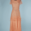 B1546-Robe-longue-1930-en-dentelle-orange-corail-avec-cravate-ceinture-et-boucle-strass-t36-01