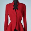 B1781-Veste-Mugler-rouge-bordeaux-découpes-col-T36-01