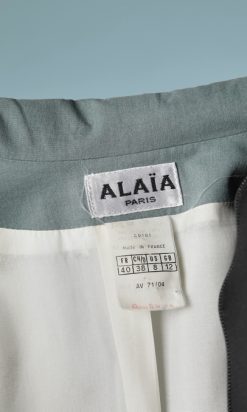 B1826-Tailleur-en-coton-vert-de-gris-Alaïa-T3840-01
