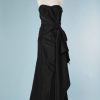 B1856-Robe-du-soir-en-soie-noir-bustier-Carolina-Herrera-T42-01