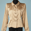 B2122-Veste-en-satin-beige-doré-boutons-en-strass-Yves-Saint-Laurent-t40-01