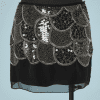B2272-Mini-jupe-en-mousseline-noire-brodée-de-perles-et-paillettes-bronze-T36-01