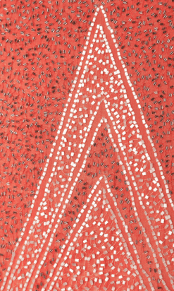 B2289-Robe-1925-en-voile-rouge-perles-blanches-argentés-T40-01