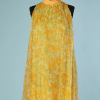 B2293-Robe-1960-en-voile-de-nylon-orange-vert-plissé-soleil-T42-01