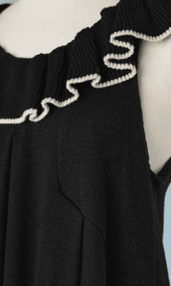 B2308-Mini-robe-en-lainage-noir-large-col-plissé-Sonia-Rykiel-01