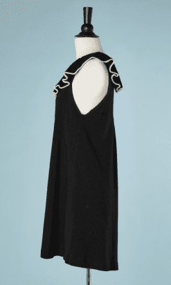 B2308-Mini-robe-en-lainage-noir-large-col-plissé-Sonia-Rykiel-01