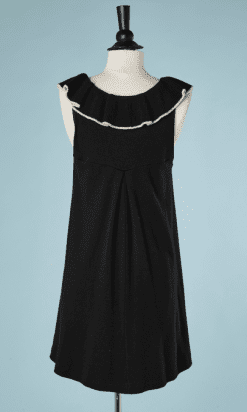 B2308-Mini-robe-en-lainage-noir-large-col-plissé-Sonia-Rykiel-01