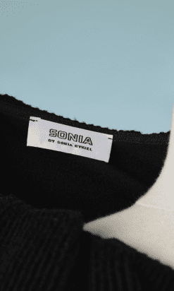 B2308-Mini-robe-en-lainage-noir-large-col-plissé-Sonia-Rykiel-01