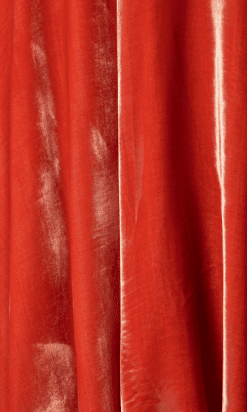 B2448-Robe-longue-du-soir-1930-en-velours-de-soie-orange-manches-découpés-T38-01