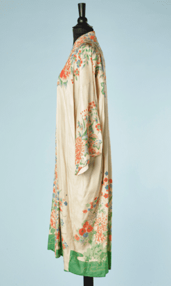 B2466-Kimono-1930-en-soie-ivoire-imprimé-asiatique-fleurs-TU-01