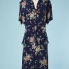B2841-Robe-1940-en-rayonne-noeud-imprimé-spirales-et-fleurs-T46-01