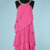 B2804-Robe-du-soir-en-mousseline-rose-collier-strass-rose-et-blanc-Gai-Mattiolo-T42-44-01