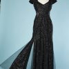 B2811-Robe-du-soir-Gai-Mattiolo-polyester-noir-paillettes-noires-T36-05