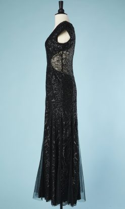 B2811-Robe-du-soir-Gai-Mattiolo-polyester-noir-paillettes-noires-T36-05