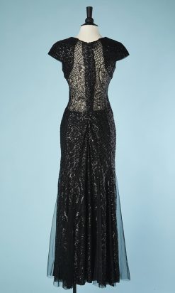 B2811-Robe-du-soir-Gai-Mattiolo-polyester-noir-paillettes-noires-T36-05