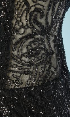 B2811-Robe-du-soir-Gai-Mattiolo-polyester-noir-paillettes-noires-T36-05