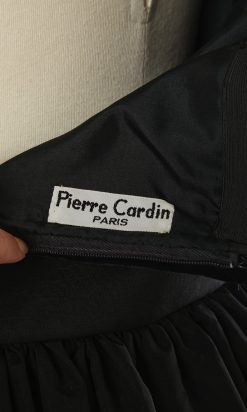 B2817-1Robe-bustier-en-faille-noir-haut-velours-Pierre-Cardin-T36-38-01