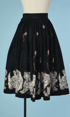 B3184-Jupe-1950-circle-en-coton-noir-imprime-de-chats-T34-02