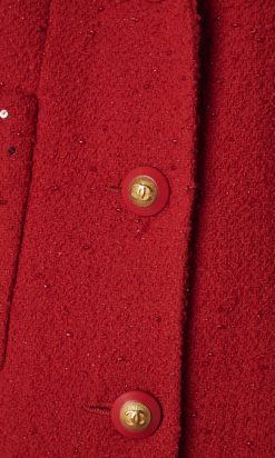B3252-Veste-Chanel-en-tweed-rouge-fils-lurex-et-paillettes-t42-001