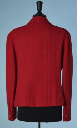 B3252-Veste-Chanel-en-tweed-rouge-fils-lurex-et-paillettes-t42-001