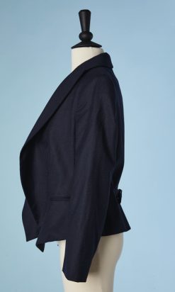 B3261-Veste-John-Galliano-marine-avec-plastron-brode-couleurs-t40-001