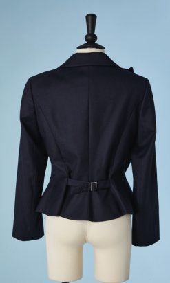 B3261-Veste-John-Galliano-marine-avec-plastron-brode-couleurs-t40-001