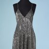B3271-Mini-Robe-Saint-Laurent-en-perles-paillettes-et-strass-argentes-t38-40-001