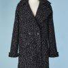 B3287-Manteau-en-lainage-noir-et-blanc-Celine-t46-001
