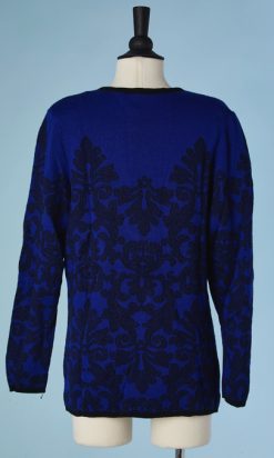 B3439-Gilet-bleu-et-noir-Yves-Saint-Laurent-001
