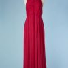B3445-Robe-longue-en-mousseline-fuchsia-avec-bande-perlee-dos-t36-001
