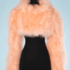 Boléro en plumes d'émeu rose orangé Chantal Thomass