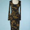 B4243-Robe-en-viscose-noire-et-jaune-T36-001
