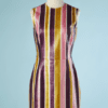 B4385-Robe-en-cuir-facon-python-rayures-violettes-roses-jaunes-Versace-T38-001