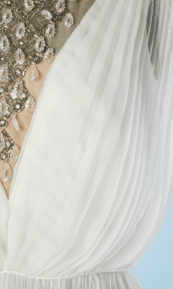 B4390-Robe-cocktail-1960-en-voile-de-nylon-blanc-plisse-et-perles-T38-001